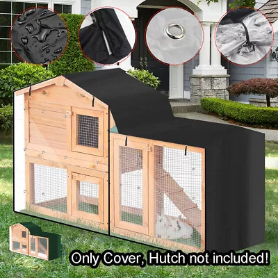 Rabbit Hutch Cover 210D Oxford Waterproof Rabbit Guinea Pig Animal Hutch Cover • $29.99