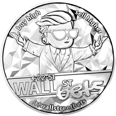 Wall Street Bets 1 Oz .999 Silver Round Blockchain Crypto Reddit Takedown Buy • $40.99