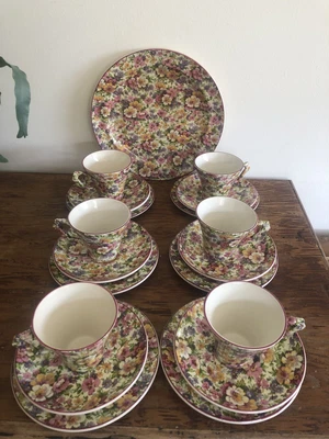 £60 • Buy RARE COMPLETE JAMES KENT DU BARRY 6x Trios Plus Large Serving Plate Great Con