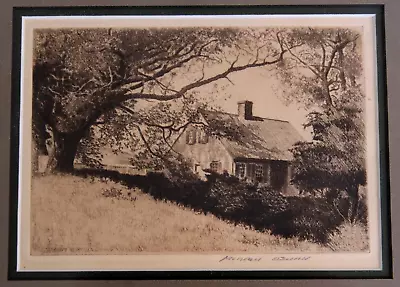 Vintage MORGAN DENNIS (1892-1960) Original Etching  Windy Willows  Nicely Framed • $99.95