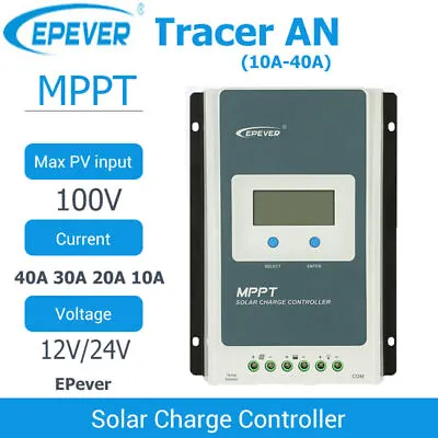 Epever 30A MPPT Solar Charge Controller 12V/24V Tracer3210AN Regulator 100V PV • £64.59