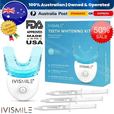 $26.99 • Buy Ivismile Teeth Whitening Kit Hi Dental Strength White Smile Clean Gel Led System