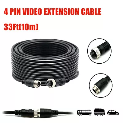 10m 4Pin Aviation Extension Cable For Truck Caravan RV Rear View Reverse Camera  • $17.99