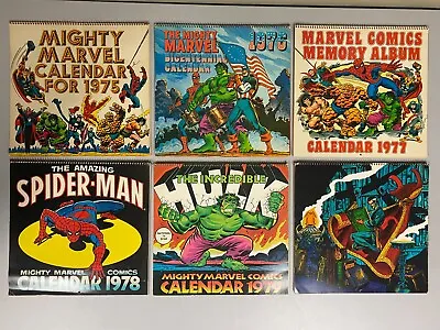 Vintage Marvel Calendars 1975 1976 1977 1978 1979 1980 Marvelmania • $250