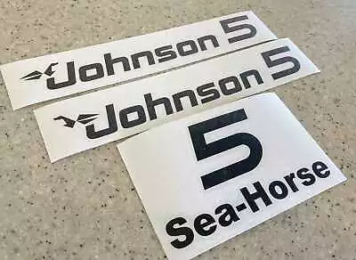 Johnson Vintage Outboard Motor 5 HP Decal Kit FREE SHIP + FREE Fish Decal! • $9.99