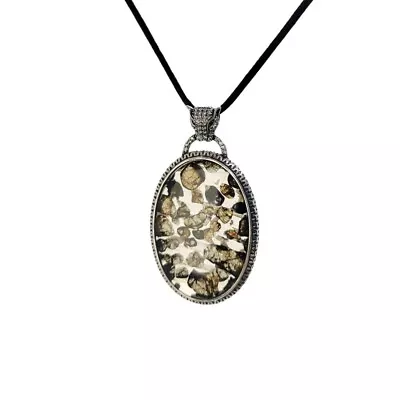 Pallasite Meteorite Pendant Brenham Meteorite Necklace S925 Silver TB312 • $129