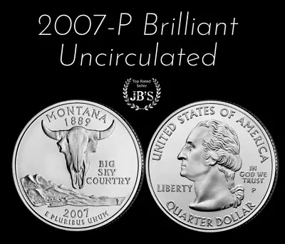 2007 P Montana Statehood Quarter Brilliant Uncirculated From OBW Roll *JB's* • $1.98