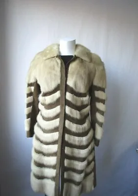 Women's Sz 4 Pearl Mink Fur Coat Jacket With Suede Trims MINT+ • $295