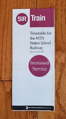 1999 Sir Staten Island Railway Mta Timetable Nyc Subway Nycta Ny Nyc Transit - • $19.99