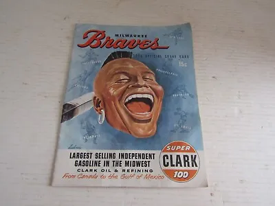 Vintage Baseball Program 1955 Official Score Card Milwaukee Braves Program • $19.87