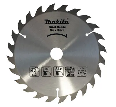 Makita TCT Circular Blade 165x24Tx20 D-03333 • £14