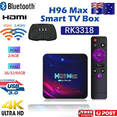 $66.94 • Buy H96 Max V11 Android 11.0 Smart TV Box UHD 4K Media Player AU Plug 16/32/64GB