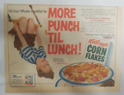 Kellogg's Cereal Ad: More Punch For Lunch ! From 1951 Size: 7 X 10 Inches • £9.65