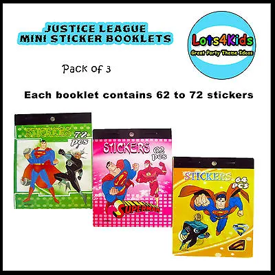 $11 • Buy Justice League Superheroes Mini Sticker Booklets Party Loot Bag Filler - Pk Of 3