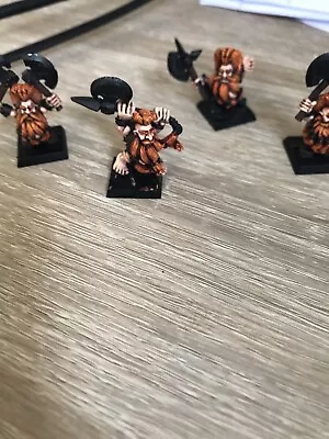 Warhammer Dwarf Troll Slayers 4 Man Gang Painted With Bases. • £40