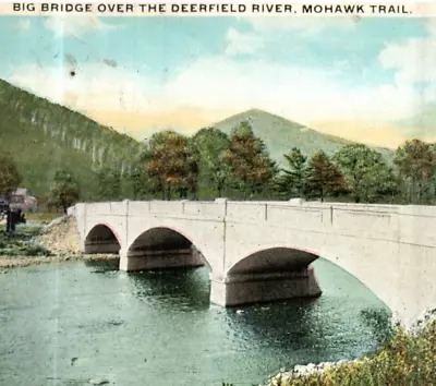 C.1925 Postcard Mohawk Trail Deerfield River Bridge Landscape River -Bri-102 • $7.19