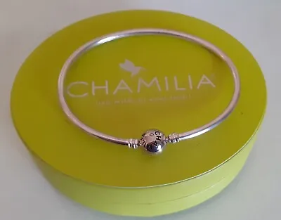 This Is For A Chamilia 925 Sterling Silver Bangle Swarovski Crystal & Box • £21