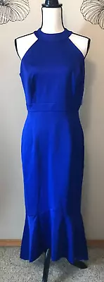 Enfocus Maxi Dress NEW Royal Blue Mermaid Asymmetrical Hem Size 10 • $25