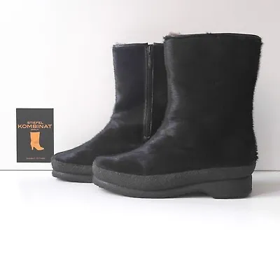 Fur Boots Black 70er True Vintage Fur Winter Boots Yeti Boots • $253.92