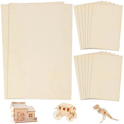 $8.54 • Buy Unfinished Wood 14 Pack Balsa Wood Sheets Basswood Thin Craft Wood Board