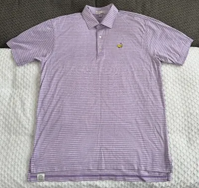 Peter Millar Masters Augusta National Golf Polo Shirt Purple White Stripe Medium • $49