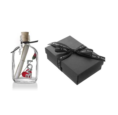 Valentines Gifts For Him Personalised Valentines Message In A Bottle Present • £13.95