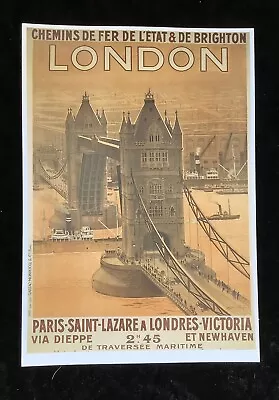 Postcard London Tower Bridge French Poster Mayfair Cards Art • £0.99