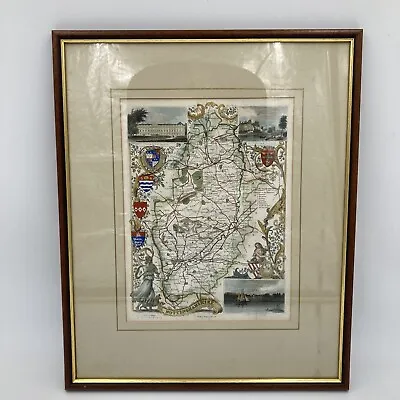 Framed Map Of Nottinghamshire - Sherwood Forrest Robin Hood. • £40