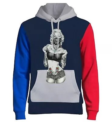 $31.99 • Buy New Men's Marilyn Monroe Standing Bandana Navy Color Block Hoodie Hollywood Sexy