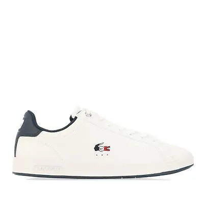 Men's Lacoste Graduate Pro Lace Up Casual Trainers In White • £54.99