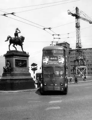 Double Decker Trolleybus Driven Through Streets London Circa 1955 Old Photo • £5.57
