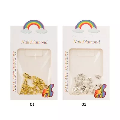 26Pcs Letter Dangle Nail Charm 3D Piercing Alphabets Alloy Jewelry • £6.34