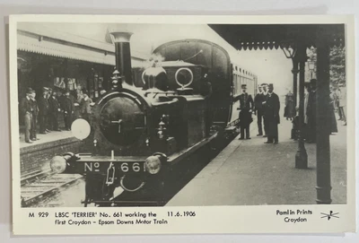 £2.99 • Buy Postcard Pamlin Prints Railway Locomotive M929 CROYDON EPSOM DOWNS TRAIN D95