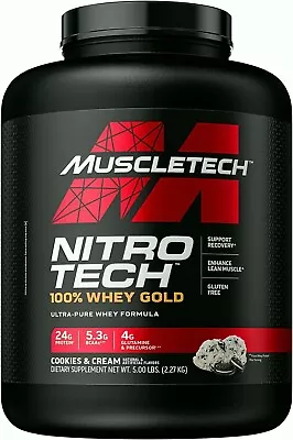 MuscleTech Nitro Tech 100% Whey Gold 5 Lbs (2.27 Kg)  - Cookies & Cream • $59.98