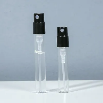 1ml 1.5ml 2.5ml Clear Spray Glass Bottle Vial With Snap On Pump Sprayer Perfume • $6.09