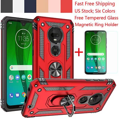 For Motorola Moto E5 E6 G6 G7 Z4 Plus/Power/Play Armor Ring Stand TPU Case Cover • $7.91