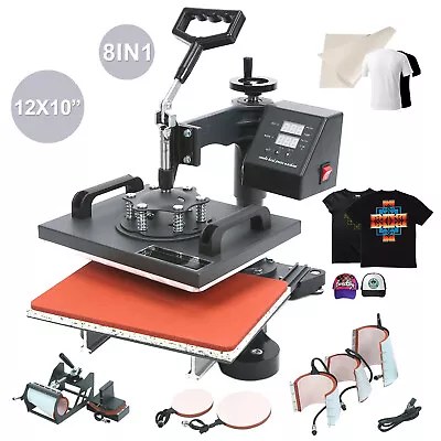 Digital 8 In 1 Heat Press Machine Combo Sublimation Transfer Printer For T-shirt • $162.90
