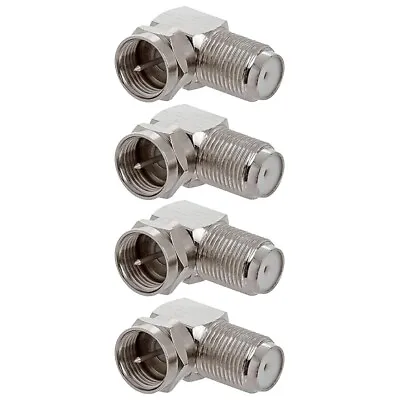 4x F Type Connector Right Angle 90 Degree Coax Coaxial Cable TV Adapter RG6 RG59 • $14.36