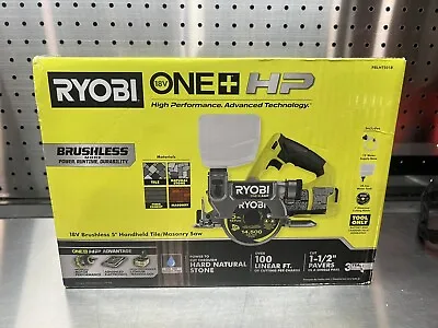 Brand New Ryobi 18V Brushless 5  Handheld Tile/Masonry Saw PBLHTS01B (Tool Only) • $114