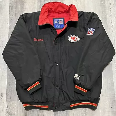 Vintage Starter Kansas City Chiefs Full Zip 90s NFL Football Kelce Puffer Jacket • $95