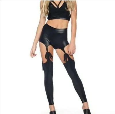 Black Milk All Tied Up Wet Look Suspenders Small S BNWT  • $100