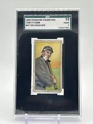 1909 T206 Piedmont Cigarettes Ty Cobb Bat On Shoulder SGC 1/10 Detroit • $2499