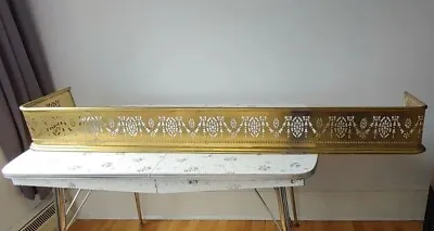 Brass Fireplace Fender Surround Mantle Ornate Details Solid Abt 55.5 X12 X6  • $148.75