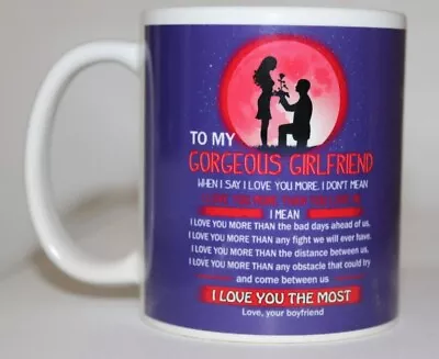 To My Gorgeous Girlfriend- I Love You Most- Your Boyfriend- Coffee Mug Purple • $15.99