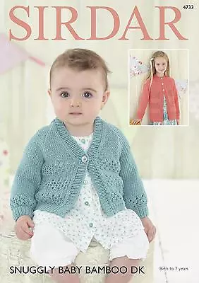£3.89 • Buy Sirdar 4733 Knitting Pattern Baby & Girls Cardigans In Snuggly Baby Bamboo DK