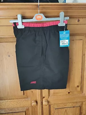 Zoggs Boy's Sandstone Swimming Shorts . Black / Red. Pool/ Beach L 12-13 Years  • £5.95