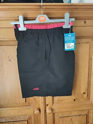 Zoggs Boy's Sandstone Swimming Shorts . Black / Red.Pool/ Beach XL 14-15 Years  • £2