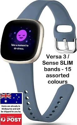 Slim Silicone Watch Band Strap Wrist Bracelet Fitbit Versa 3/ 4/ Sense / Sense 2 • $8.95