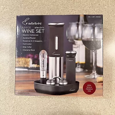 NEW Rabbit Electric Wine Opener 8 Piece Set (Foil Cutter Aerator Stopper Etc) • $30