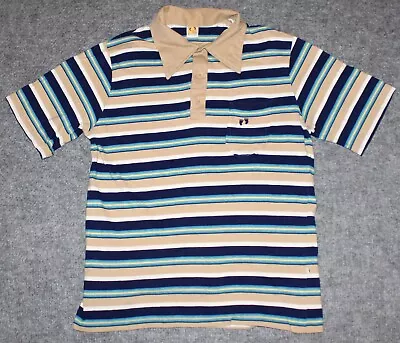 Vintage HANG TEN STRIPED S/S POLO 70s 80s Surf Skateboard Sz M Polo Shirt • $17.99